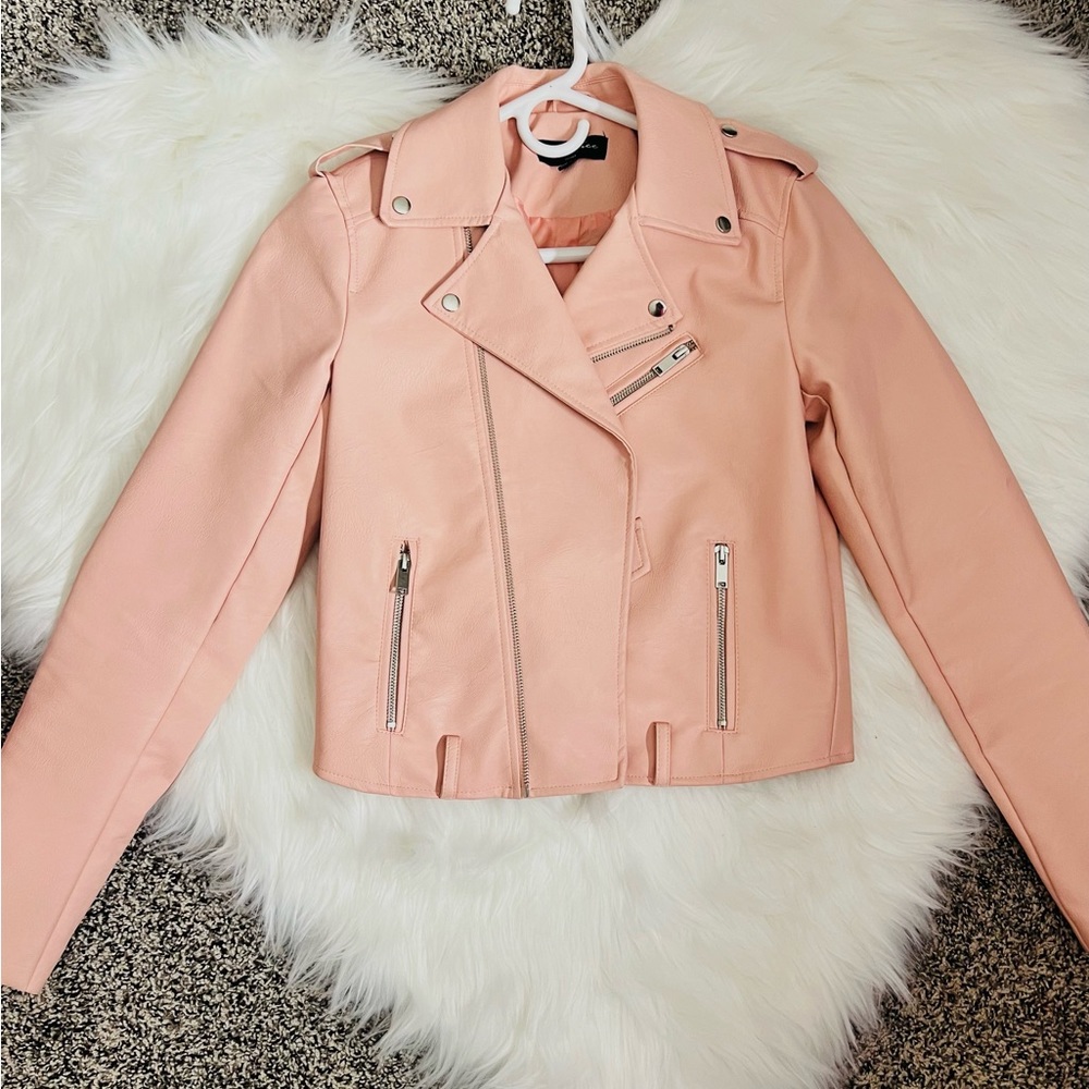Pink leather jacket